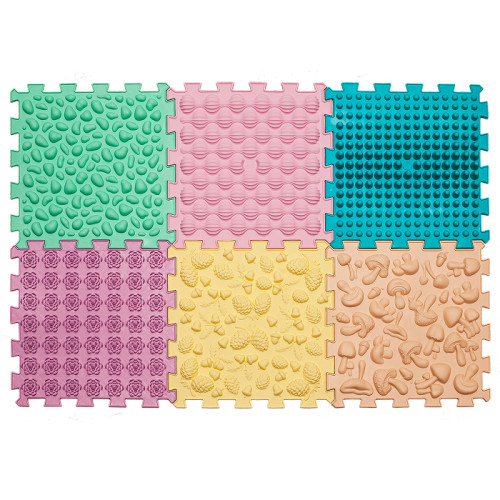 Масажна постелка "Puzzle Mix Pastel" - 6 елемента