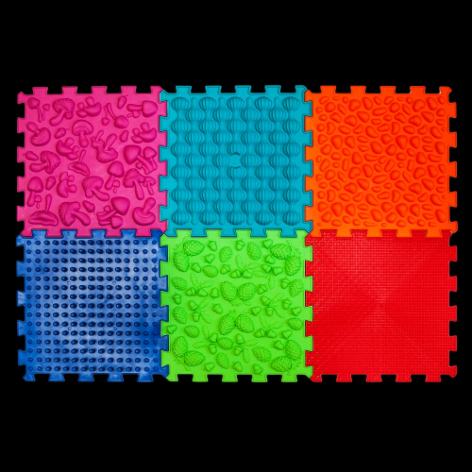 Масажни ортопедични подложки "Puzzle Mix" - 6 модула